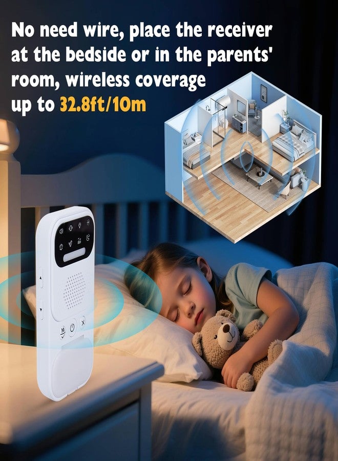 laelr Wireless Bedwetting Alarm, Laelr Rechargeable Bed Wetting Alarm, Pee Alarm for Kids Elderly Night Potty Training, Bed Wetting Sensor with Sound & Vibration, 4 Melodies, Night Light and Cleaning Light - Image 4
